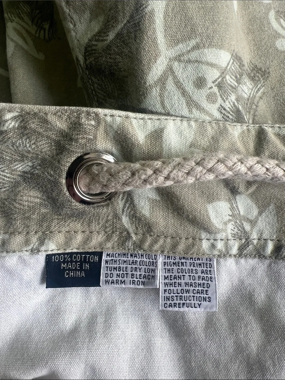 Tommy Bahama Beige Floral Drawstring Backpack